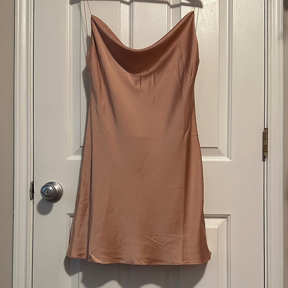 Fashion Nova Blush Satin Dress